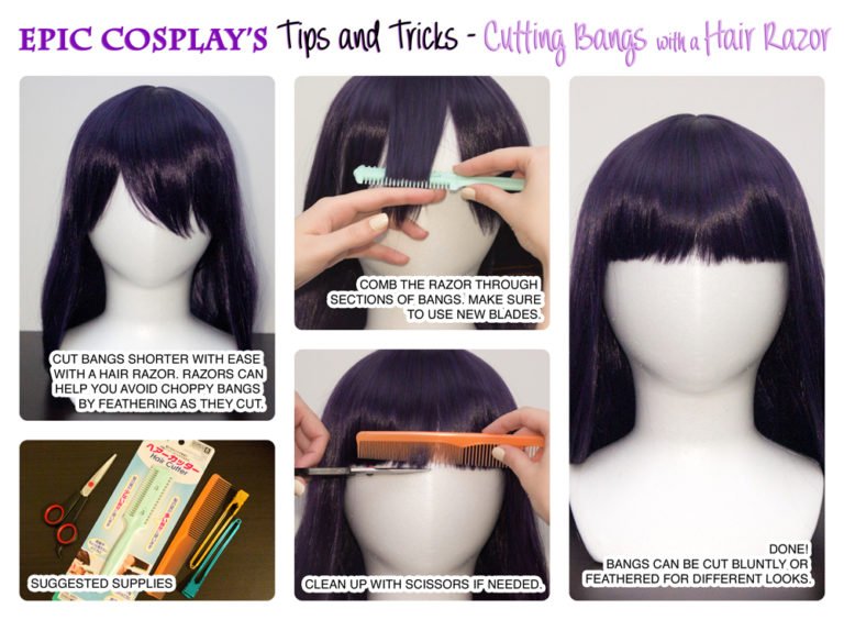 Cutting Bangs with a Hair Razor - Epic Cosplay Blog